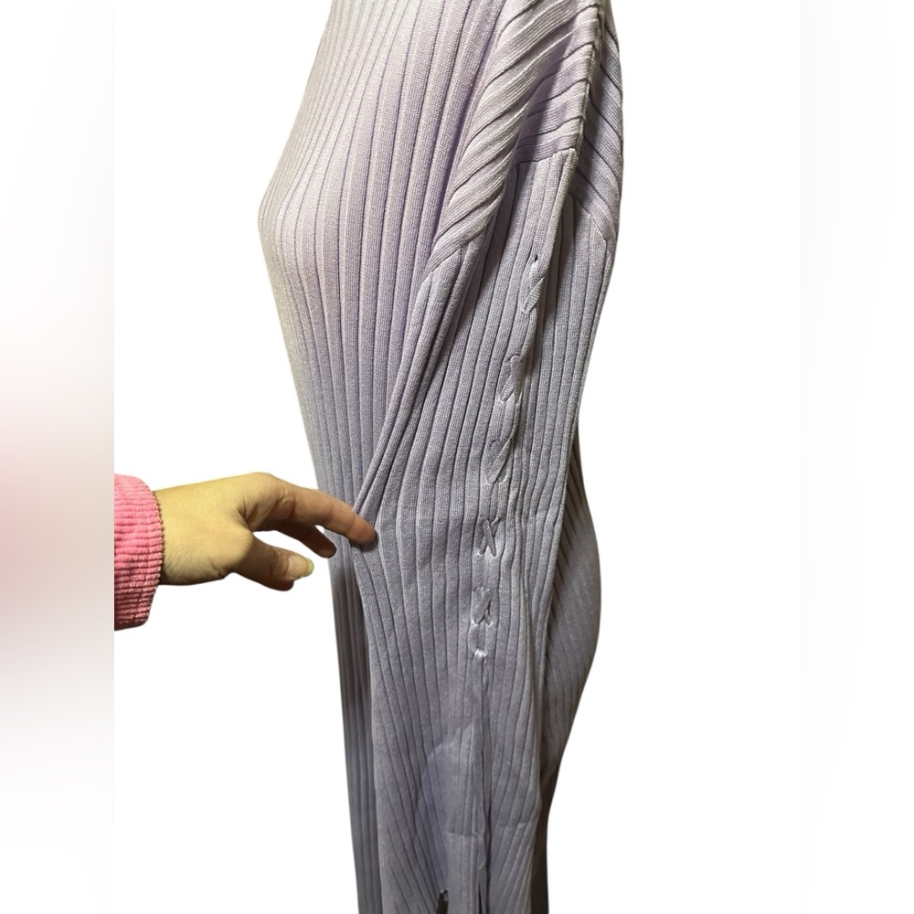 Ashley Stewart Ribbed Lavender Midi Dress size 22/24 NWT - Picture 3 of 6
